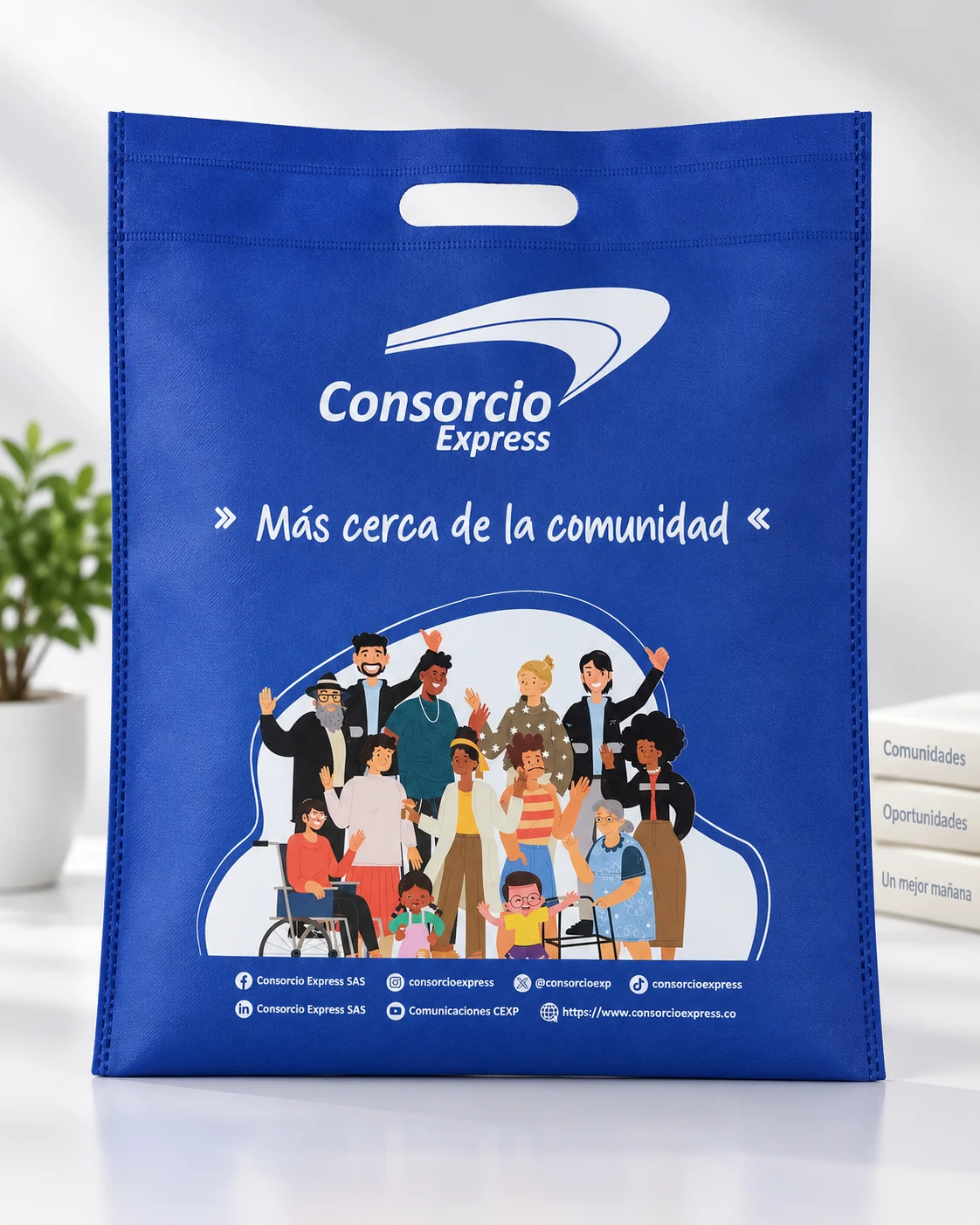Bolsa institucional Consorcio Express producida por DICO Studio