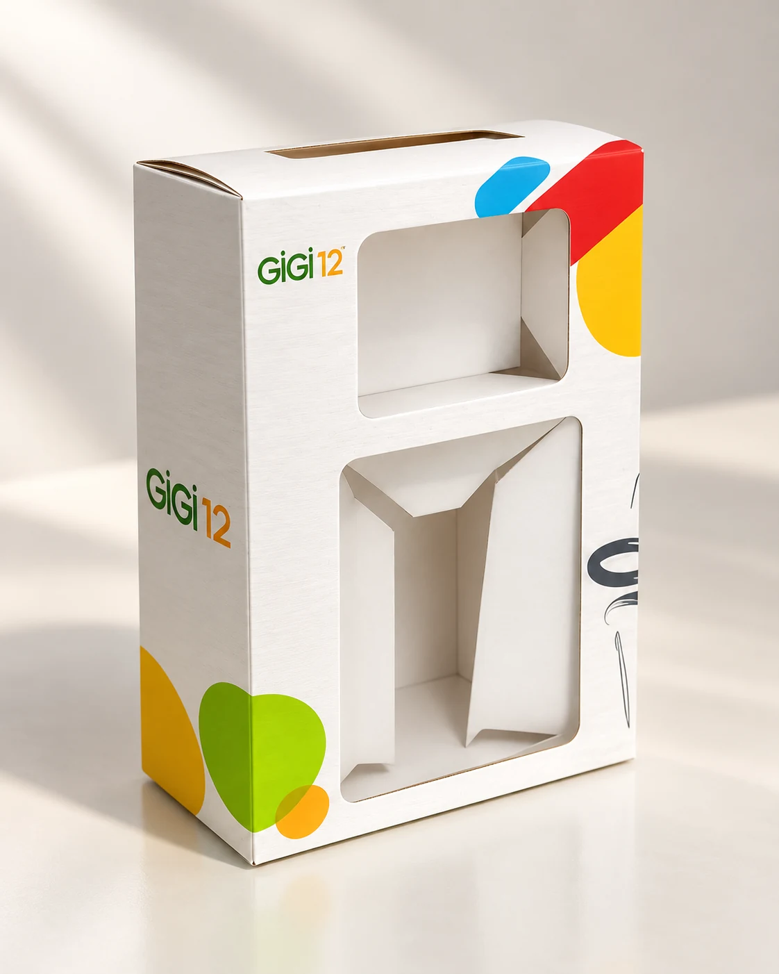 Empaque troquelado Gigi12 realizado por DICO Studio