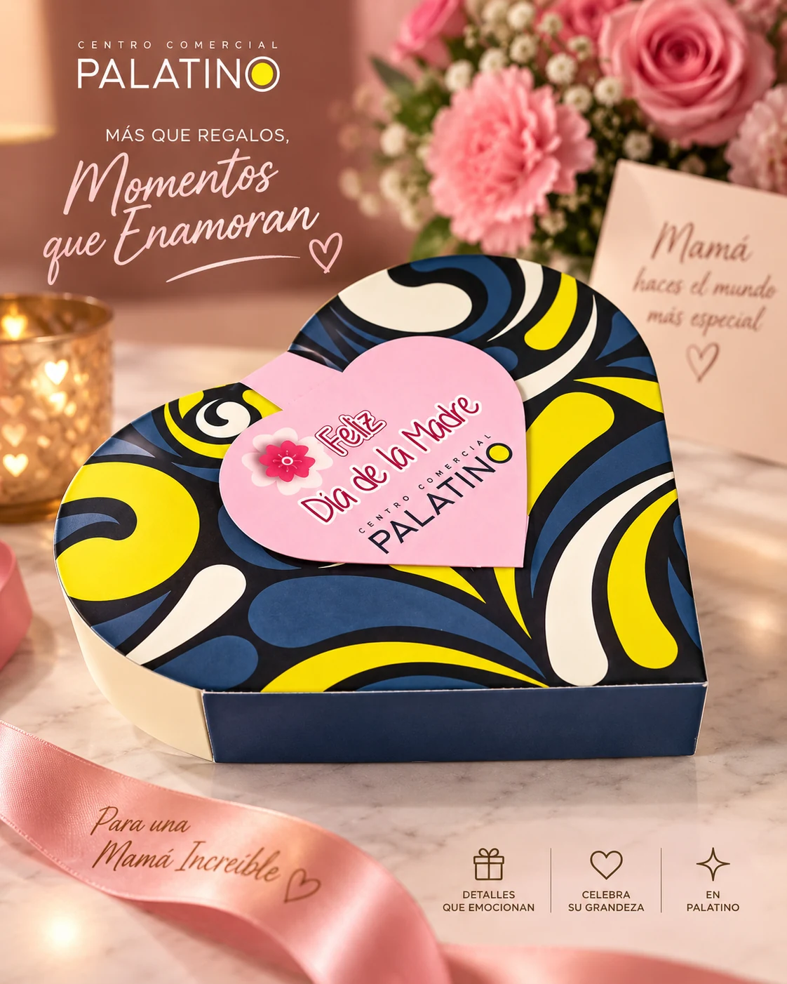 Caja corazón Centro Comercial Palatino realizada por DICO Studio