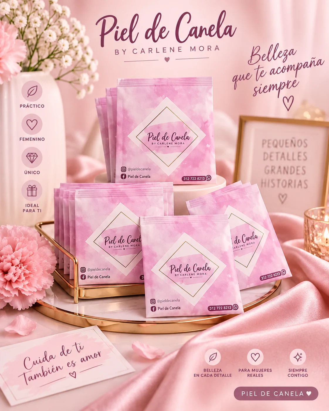 Empaques promocionales Piel de Canela realizados por DICO Studio
